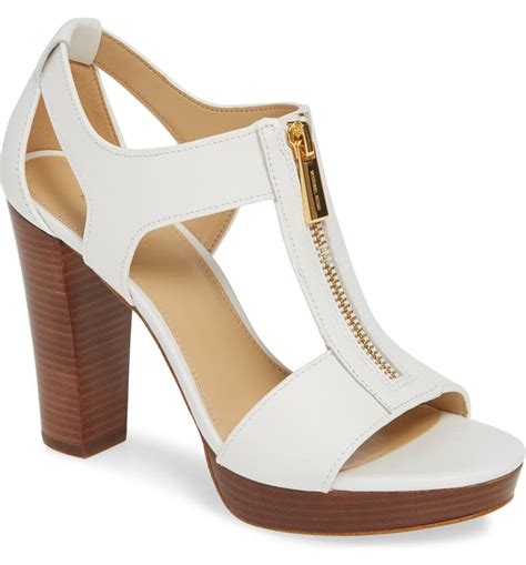 michael kors berkley t strap high block heel sandals|Michael Kors berkley flat sandals.